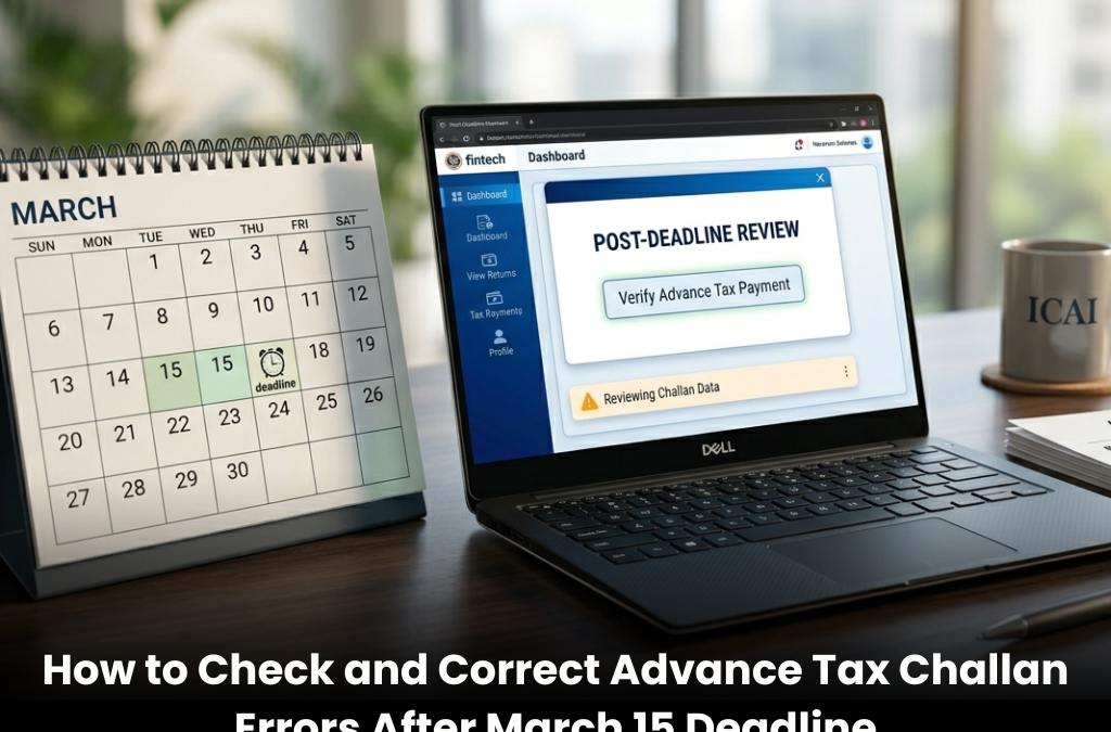 How to Check and Correct Advance Tax Challan Errors After March 15 Deadline